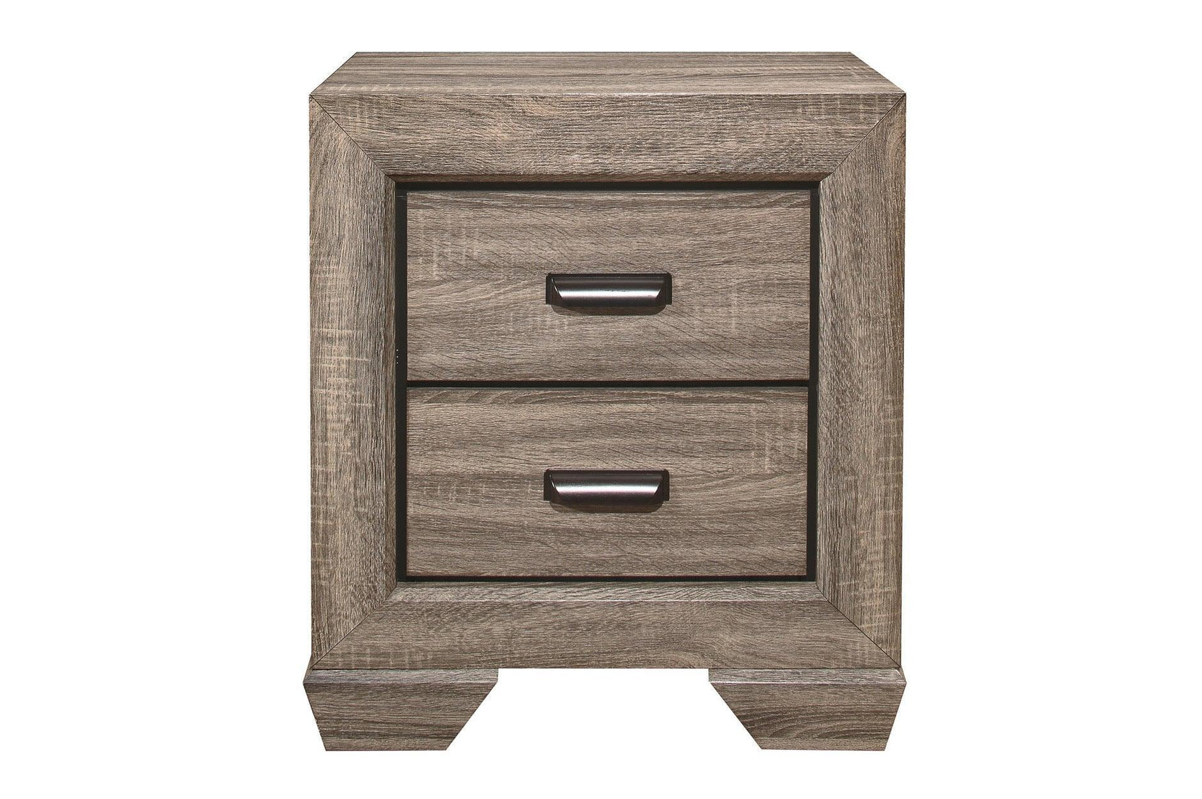 Beechnut Light Elm Contemporary Rustic Faux Wood Veneer Wood And Engineered Wood Panel Bedroom Set - Ella Furniture