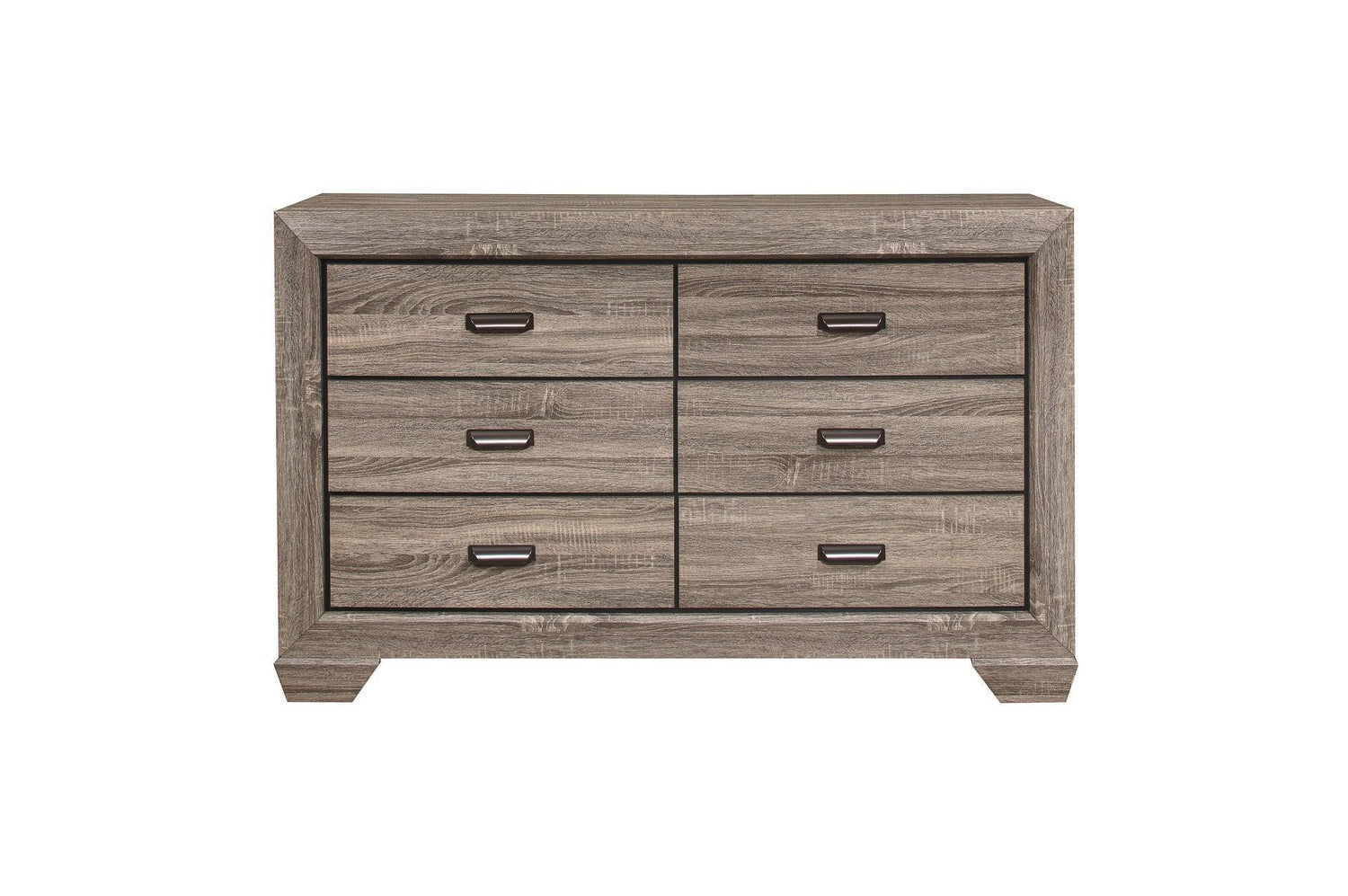 Beechnut Light Elm Contemporary Rustic Faux Wood Veneer Wood And Engineered Wood Panel Bedroom Set - Ella Furniture