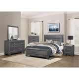 Beechnut Gray Contemporary Sleek Faux Wood Veneer, Wood, Engineered Wood Youth Queen Panel Bed - Ella Furniture