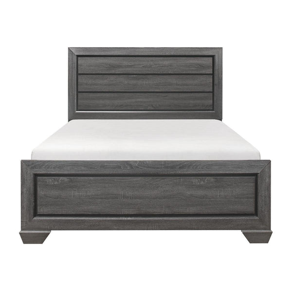 Beechnut Gray Modern Contemporary Sleek Faux Wood Veneer, Wood And Engineered Wood Queen Panel Bed - Ella Furniture