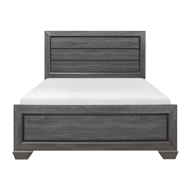 Beechnut Gray Modern Contemporary Sleek Faux Wood Veneer, Wood And Engineered Wood Full Bed - Ella Furniture