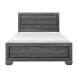 Beechnut Gray Contemporary Sleek Faux Wood Veneer, Wood, Engineered Wood Youth Queen Panel Bed - Ella Furniture
