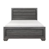 Beechnut Gray Contemporary Sleek Faux Wood Veneer, Wood, Engineered Wood Youth Queen Panel Bed - Ella Furniture
