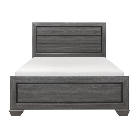 Beechnut Gray Contemporary Sleek Faux Wood Veneer, Wood, Engineered Wood Youth Queen Panel Bed - Ella Furniture