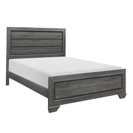 Beechnut Gray Modern Contemporary Sleek Faux Wood Veneer, Wood And Engineered Wood Queen Panel Bed - Ella Furniture