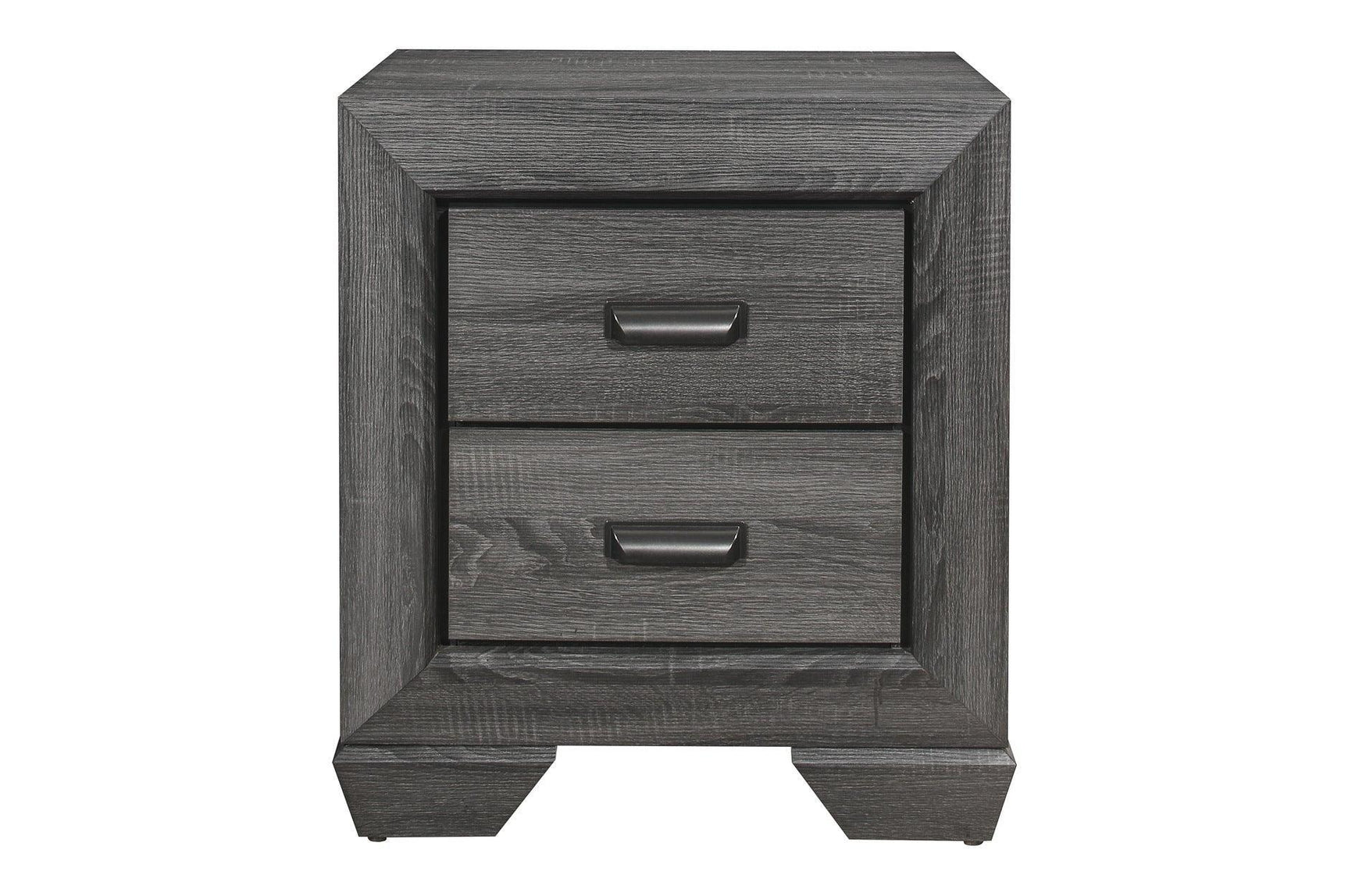 Beechnut Gray Contemporary Rustic Faux Wood Veneer Wood And Engineered Wood Panel Bedroom Set - Ella Furniture