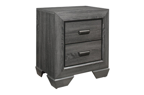 Beechnut Gray Contemporary Rustic Faux Wood Veneer Wood And Engineered Wood Panel Bedroom Set - Ella Furniture
