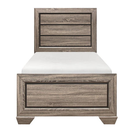 Beechnut Natural Modern Contemporary Sleek Faux Wood Veneer Engineered Wood Youth Twin Panel Bed - Ella Furniture