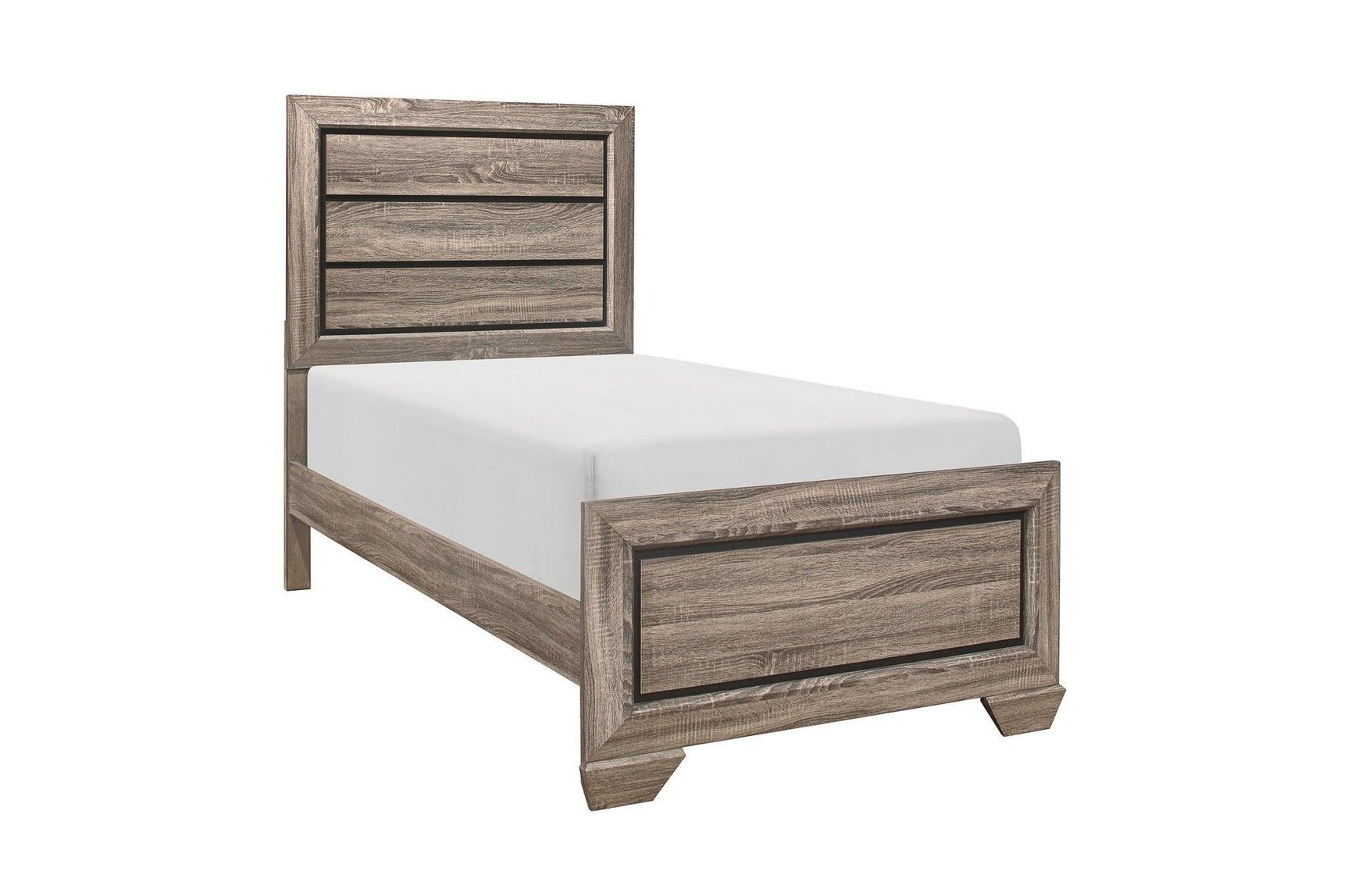 Beechnut Light Elm Contemporary Rustic Faux Wood Veneer Wood And Engineered Wood Panel Bedroom Set - Ella Furniture