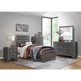 Beechnut Gray Contemporary Faux Wood Veneer, Wood And Engineered Wood Youth Twin Panel Bed - Ella Furniture