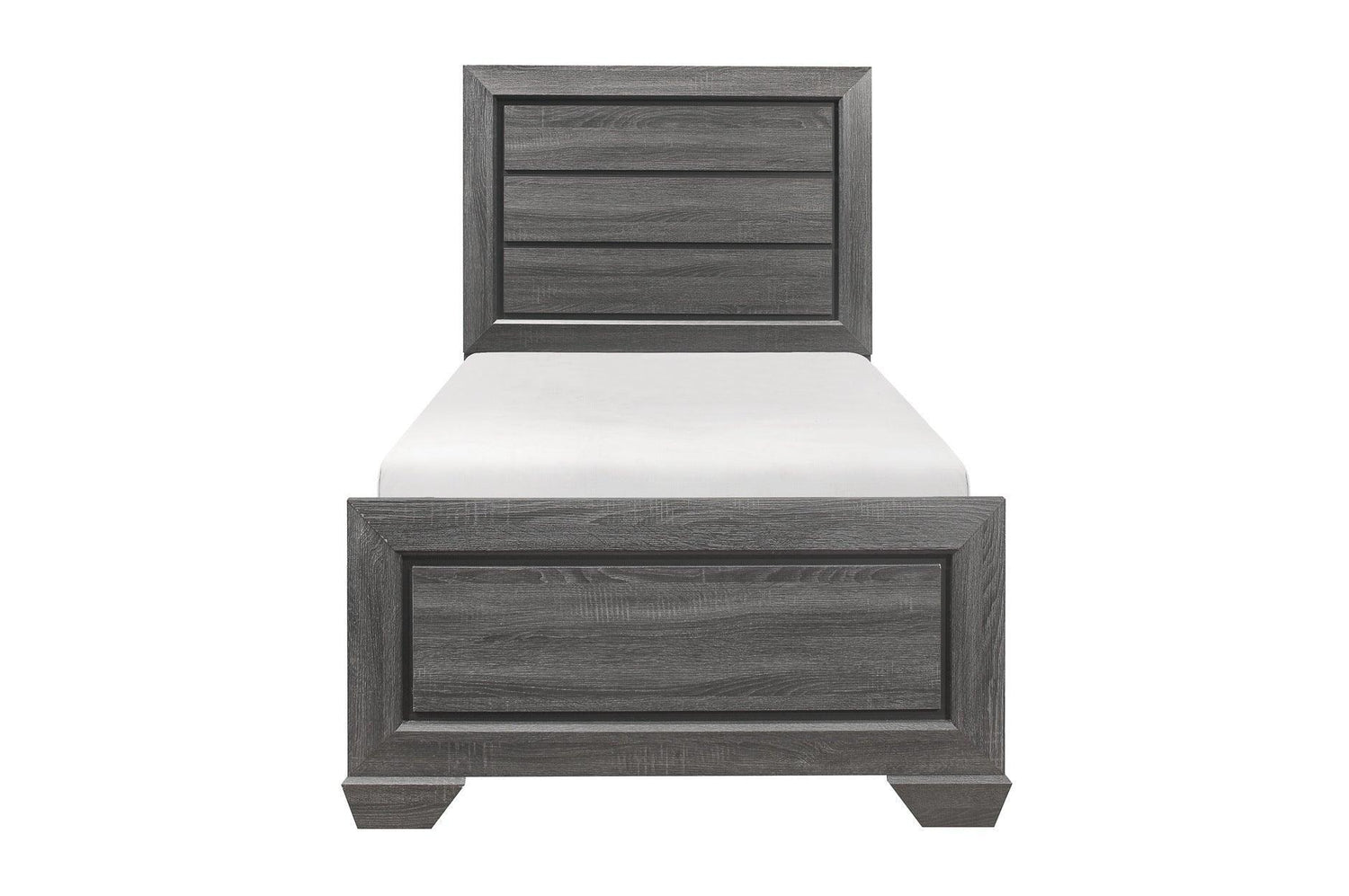 Beechnut Gray Contemporary Rustic Faux Wood Veneer Wood And Engineered Wood Panel Bedroom Set - Ella Furniture