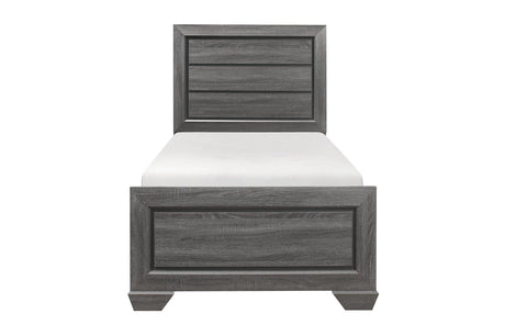 Beechnut Gray Contemporary Rustic Faux Wood Veneer Wood And Engineered Wood Panel Bedroom Set - Ella Furniture