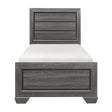 Beechnut Gray Contemporary Faux Wood Veneer, Wood And Engineered Wood Youth Twin Panel Bed - Ella Furniture