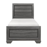 Beechnut Gray Contemporary Faux Wood Veneer, Wood And Engineered Wood Youth Twin Panel Bed - Ella Furniture