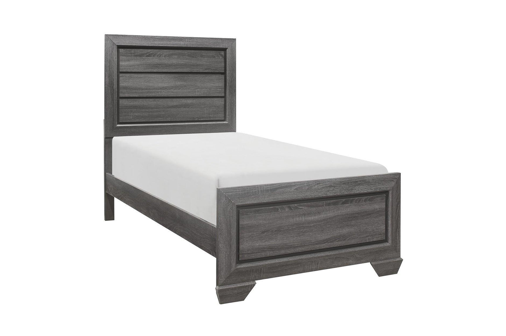 Beechnut Gray Contemporary Rustic Faux Wood Veneer Wood And Engineered Wood Panel Bedroom Set - Ella Furniture