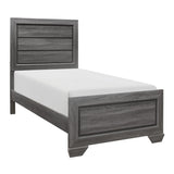 Beechnut Gray Contemporary Faux Wood Veneer, Wood And Engineered Wood Youth Twin Panel Bed - Ella Furniture