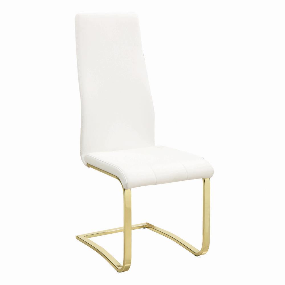 Blair Side Chairs White And Rustic Brass (Set Of 4) - Ella Furniture