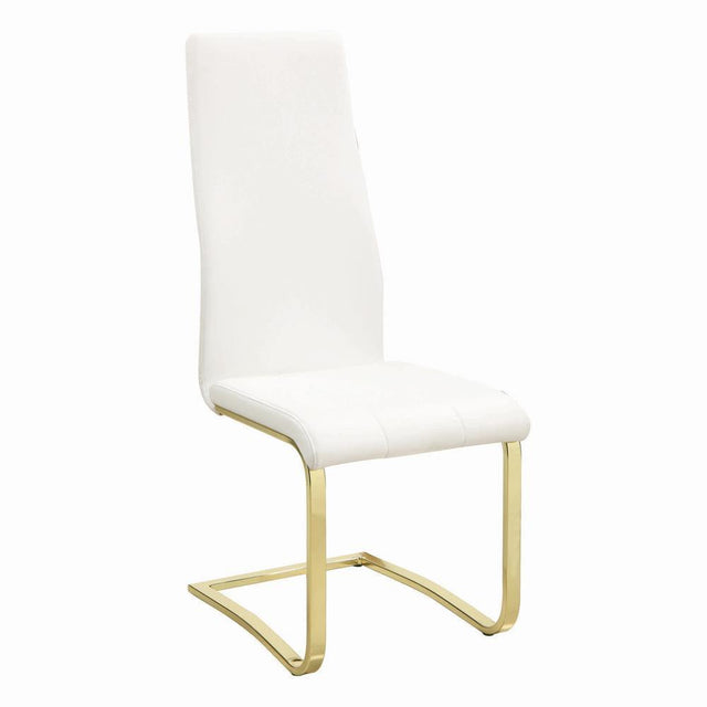 Blair Side Chairs White And Rustic Brass (Set Of 4) - Ella Furniture
