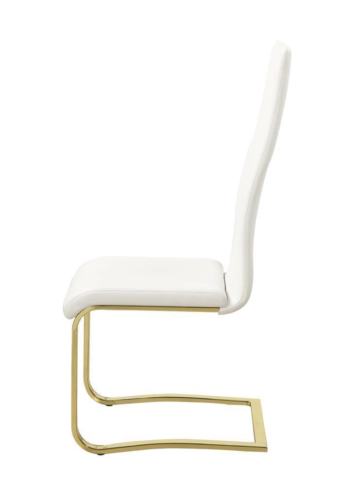 Blair Side Chairs White And Rustic Brass (Set Of 4) - Ella Furniture