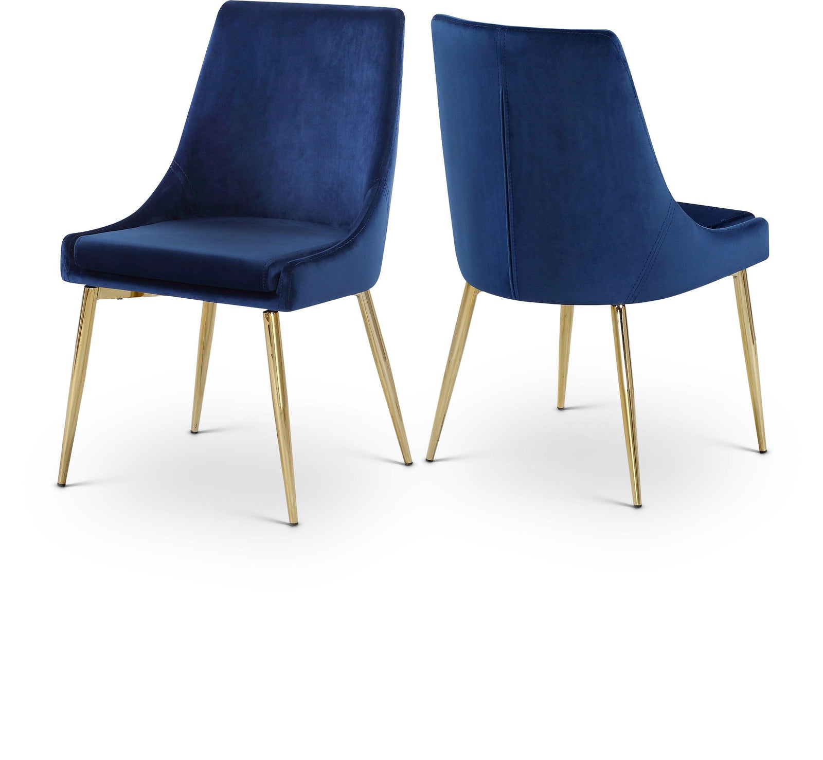 Karina Blue Velvet Dining Chair - Ella Furniture