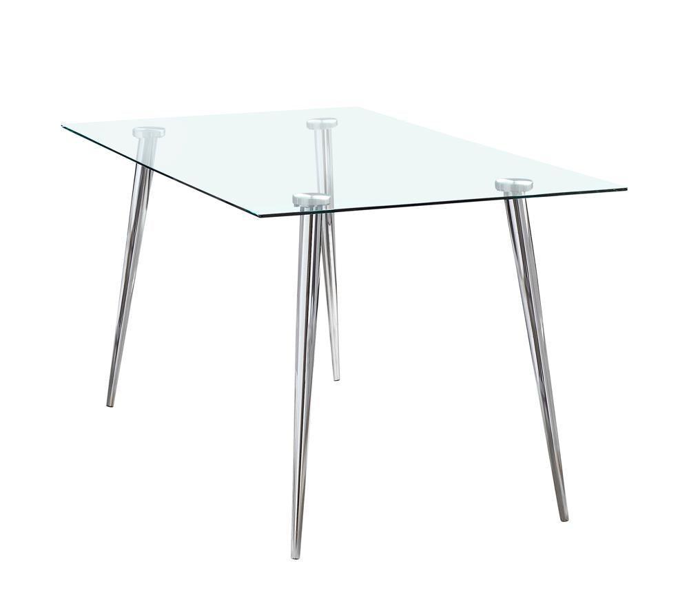 Gilman Rectangle Glass Top Dining Table - Ella Furniture