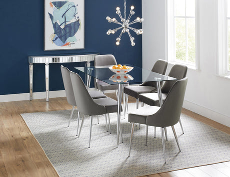 Gilman Rectangle Glass Top Dining Table - Ella Furniture