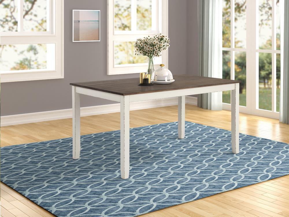 Fortress Chestnut And Vintage White Rectangular Dining Room Set - Ella Furniture