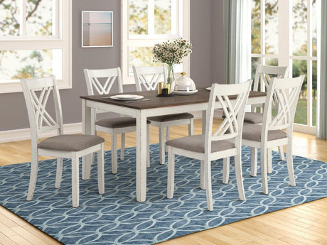 Fortress Chestnut And Vintage White Rectangular Dining Room Set - Ella Furniture
