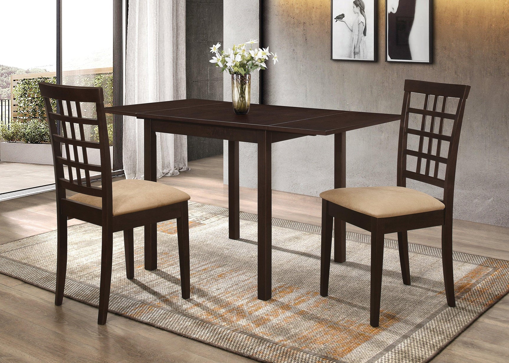 Kelso Lattice Back Dining Chairs Cappuccino (Set Of 2) - Ella Furniture