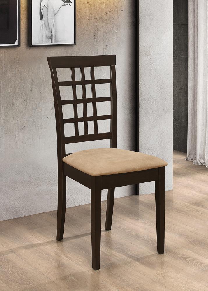 Kelso Lattice Back Dining Chairs Cappuccino (Set Of 2) - Ella Furniture