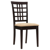 Kelso Lattice Back Dining Chairs Cappuccino (Set Of 2) - Ella Furniture