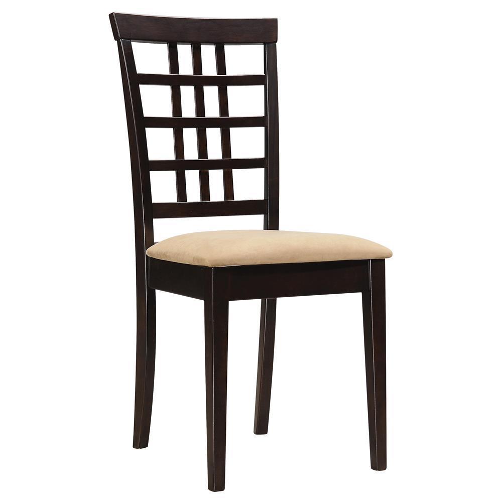 Kelso Lattice Back Dining Chairs Cappuccino (Set Of 2) - Ella Furniture