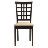 Kelso Lattice Back Dining Chairs Cappuccino (Set Of 2) - Ella Furniture