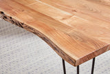 Sherman Rectangular Dining Table Natural Acacia And Matte Black - Ella Furniture