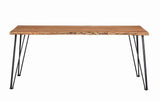 Sherman Rectangular Dining Table Natural Acacia And Matte Black - Ella Furniture