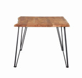 Sherman Rectangular Dining Table Natural Acacia And Matte Black - Ella Furniture