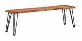 Sherman Bench Natural Acacia And Matte Black - Ella Furniture