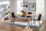 Sherman Bench Natural Acacia And Matte Black - Ella Furniture