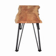 Sherman Bench Natural Acacia And Matte Black - Ella Furniture