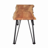 Sherman Bench Natural Acacia And Matte Black - Ella Furniture