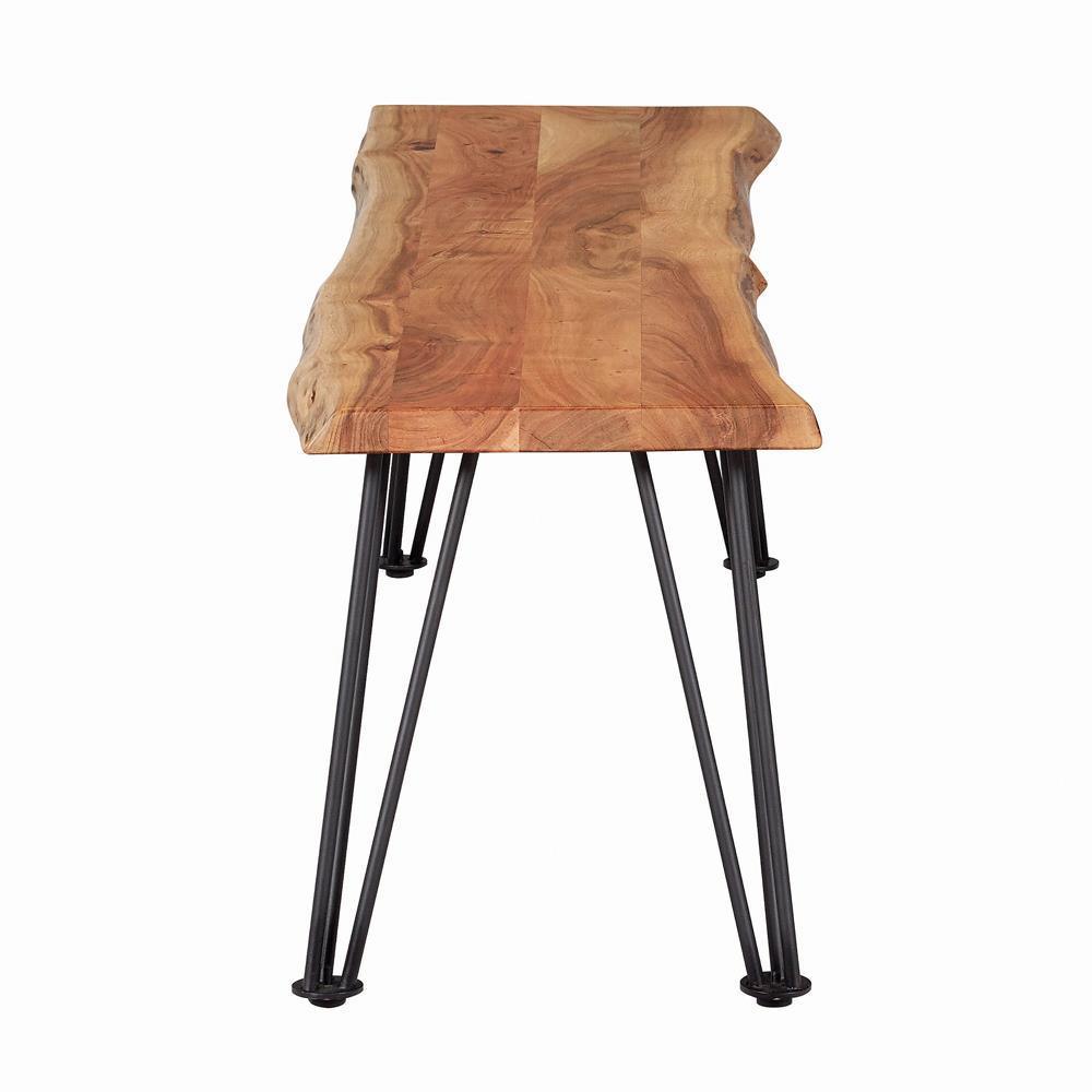 Sherman Bench Natural Acacia And Matte Black - Ella Furniture