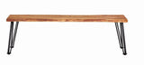 Sherman Bench Natural Acacia And Matte Black - Ella Furniture