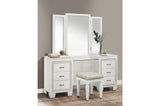 Allura White Modern Contemporary Solid Wood Faux Leather Upholstered Tufted LED Panel Bedroom Set - Ella Furniture