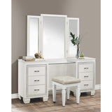 Allura White Faux Alligator Embossed Wood And Engineered Wood Vanity Dresser With Mirror - Ella Furniture