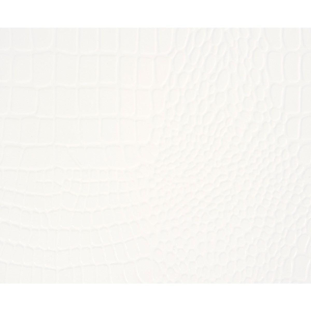 Allura White Faux Alligator Embossed Wood And Engineered Wood Vanity Dresser With Mirror - Ella Furniture