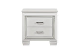 Allura White Modern Contemporary Solid Wood Faux Leather Upholstered Tufted LED Panel Bedroom Set - Ella Furniture