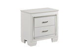 Allura White Modern Contemporary Solid Wood Faux Leather Upholstered Tufted LED Panel Bedroom Set - Ella Furniture