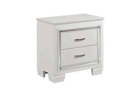 Allura White Modern Contemporary Solid Wood Faux Leather Upholstered Tufted LED Panel Bedroom Set - Ella Furniture