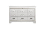 Allura White Modern Contemporary Solid Wood Faux Leather Upholstered Tufted LED Panel Bedroom Set - Ella Furniture
