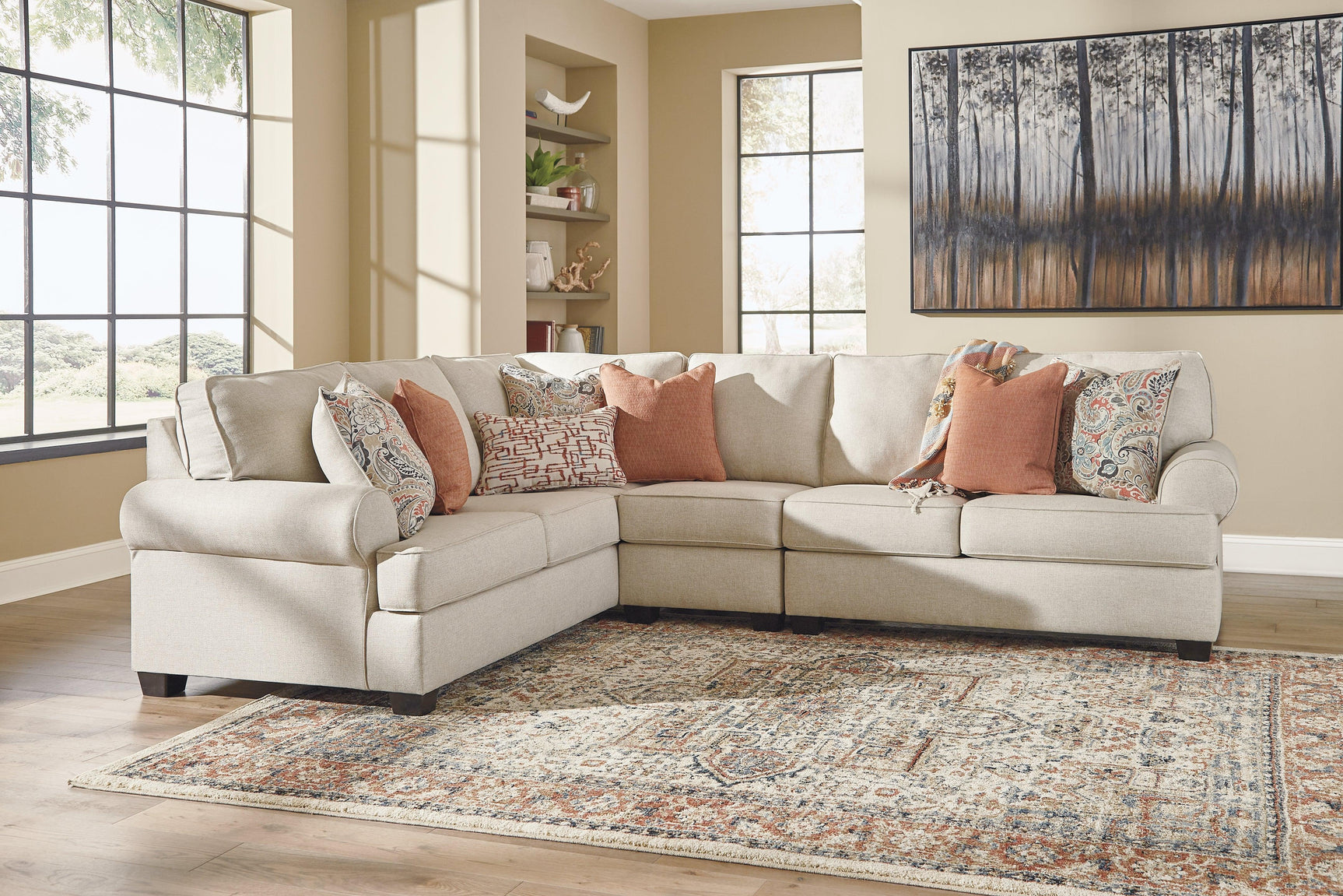 Amici Linen Chenille 3-Piece Sectional - Ella Furniture